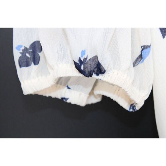 LAUREN RALPH LAUREN BLACK LABEL DRESS BLUE FLORAL SURPLICE TIE WAIST SIZE 8 - Picture 4 of 9